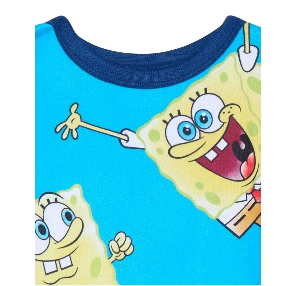 Spongebob Squarepants Boys Pajamas Set Size 6 Blue‎ Long Sleeve Cartoon Gift NEW